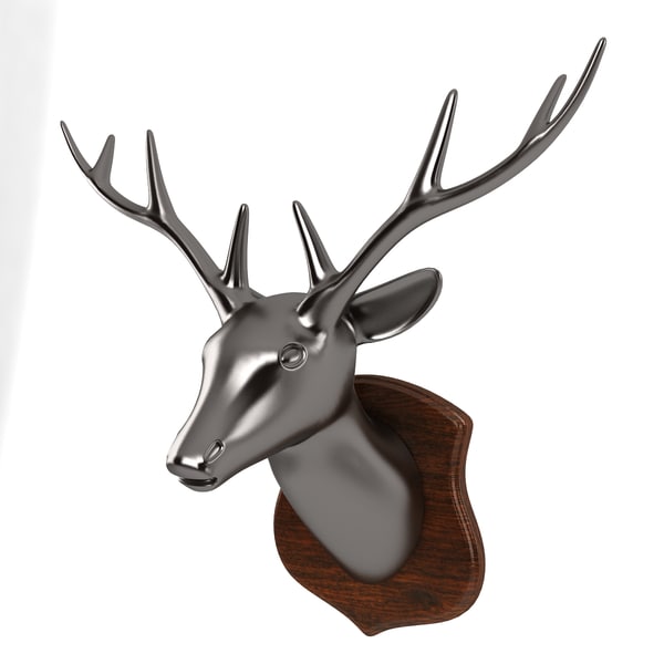 3d deer head sculpture